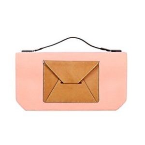 Coral Etienne Aigner oversized clutch